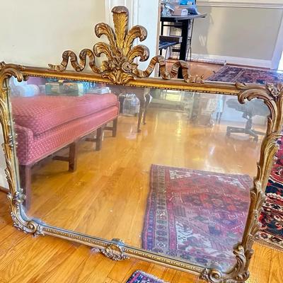 Vintage Ornate Gilt-wood Wall Mirror