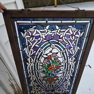Vintage Handmade Stained Glass Wall/Window Art 