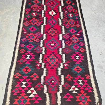 Wool Kilim Handmade Rug Vintage 8'4" × 4' 6"