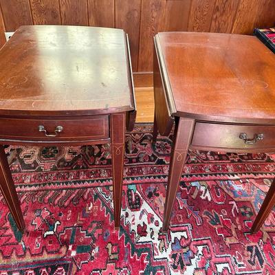 Pair Of Drop Leaf End Tables 