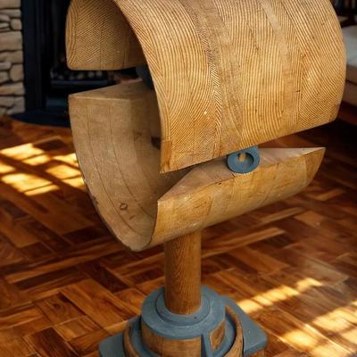 Signed ‘d. sams’ Abstract Wooden Sculpture — Mid-Century Modern / Studio Art