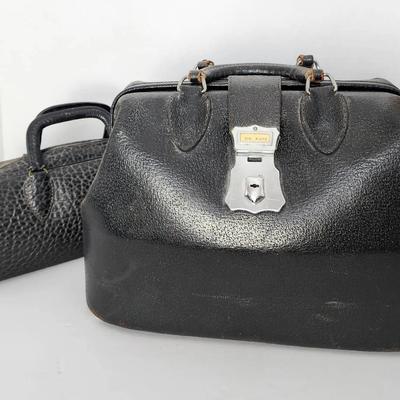 Leather Doctor's Bags Set Of 2 Full Of Tools Rare Medical Bags Kruse Leather 