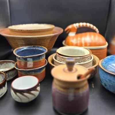 Stoneware Collection – 9 Bowls, Honey Pot, Serving Bowl & 2 Casserole Dishes