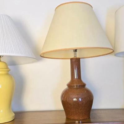 Mid-Century Modern Ceramic Table Lamps – Approx. 26” Tall, Good Working Condition