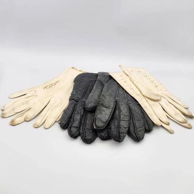 3 Pairs of Vintage Leather Gloves – Ladies & Men’s