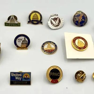 Collection of PPAC Political & Leadership Lapel Pins | Capitol Dome, United Way & Commemorative