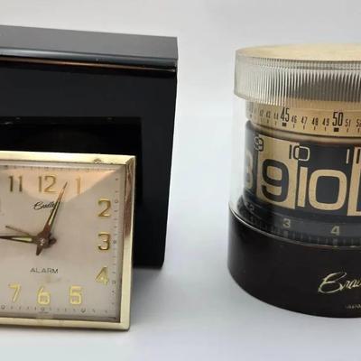Mid-Century Bradley Digitime Cylinder & Travel Alarm Clocks – Working Condition