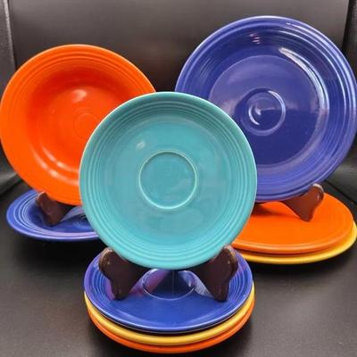 Homer Laughlin Fiestaware Plates/Saucers – Lot of 9 Assorted Colors