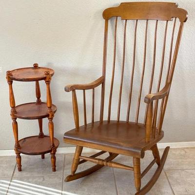 Vintage Nicholas Stone Chair & Ethan Allen Table 