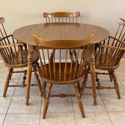 Vintage Ethan Allen, Nutmeg Maple, Table & Chairs 