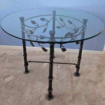 Glass Top Side Table 