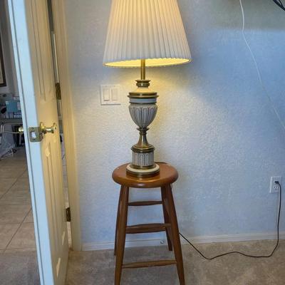 Stiffel Brass And Enamel Lamp 