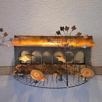 Metal Sculpture of Sidewalk Café