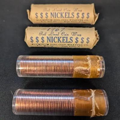 1964 & 1965 BU/Uncirculated Canada Cent Rolls, 1965 & 67 BU/Uncirculated Canada Nickel Rolls