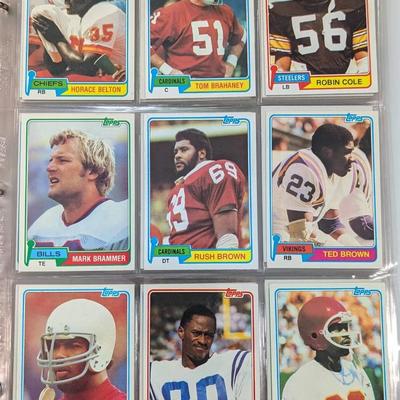 1981 & 1982 Topps Football Cards, Binder of 130