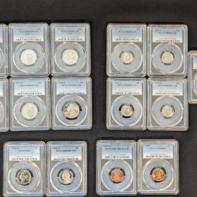 15 PCGS Graded Proof Quarters, Dimes, Nickels, & Cents
