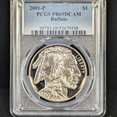 2001-P $1 Silver Buffalo Commemorative PCGS PR69DCAM  