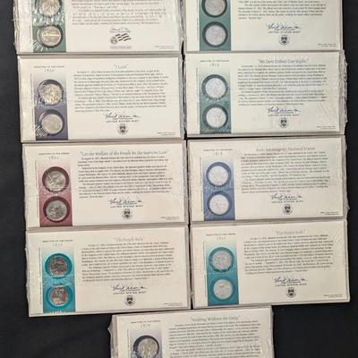 9 First Day US Mint Statehood Uncirculated Quarters