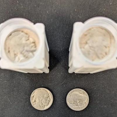 2 Rolls of 80 Buffalo Nickels