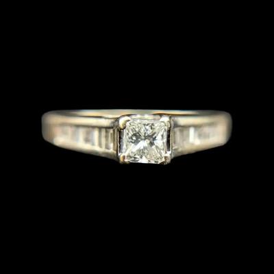 14K White Gold Diamond Ring, NAGL #1227007