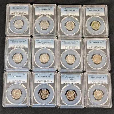 12 PCGS Proof Jefferson Nickels