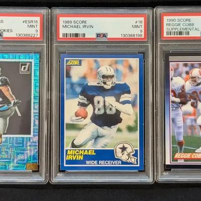 PSA Graded Football Cards, Including 1989 Score Michael Irvin Rookie Card