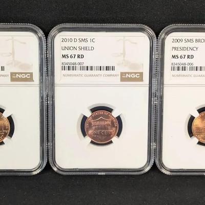 NGC 2009 Lincoln Cents, All MS-67 Red