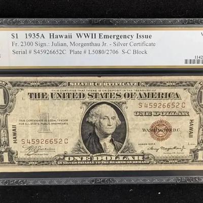 1935A $1 Hawaii WW2 Emergency Issue Note PCGS VF-25