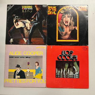 Lp records ozzy scorpions, alice cooper