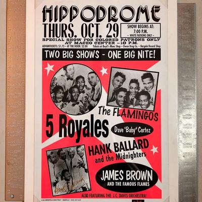 Autographed by hank ballard hippodrome in nashville, james brown