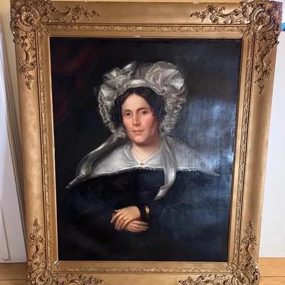 Antique 19th Century Portraiture Oil on Canvas with COA | Framed | Unsigned | Oversized