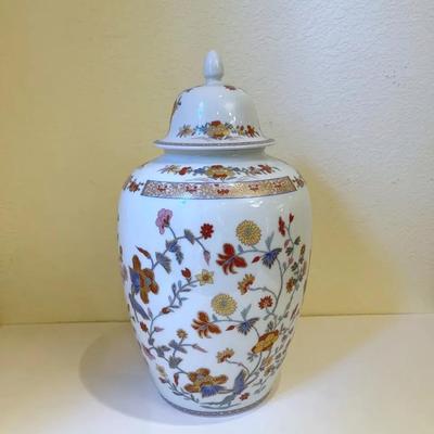 Bernardaud Pondichery Limoges, France Lidded Jar 16” H