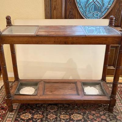 Antique Edwardian Mahogany Stick or Umbrella Stand Credenza