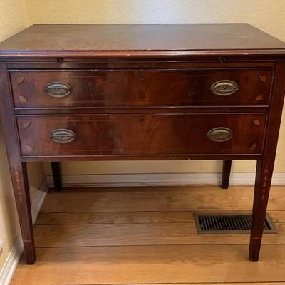 Federal-Style Inlaid Mahogany Two-Drawer Server Table