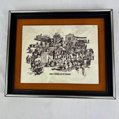 Vintage Etched Wall Decor “The American Funeral”