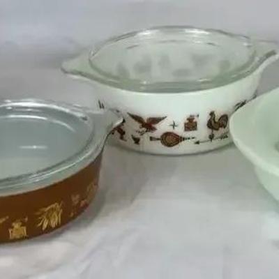 Vintage Pyrex American Heritage Eagle Pattern