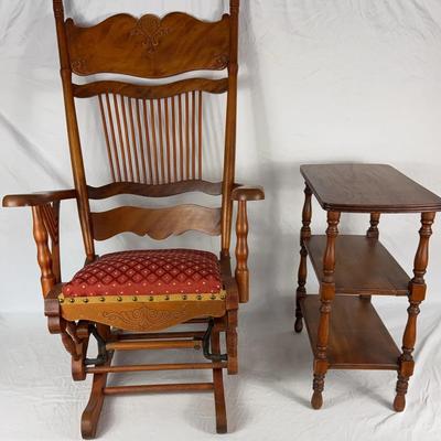 Vintage Gliding Chair & Side Table 