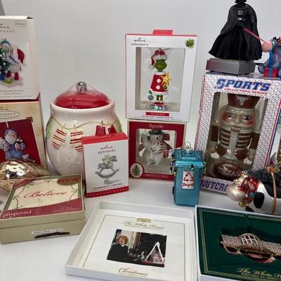 Christmas Lot 2 - Ornaments, Cookie Jar, Coasters
