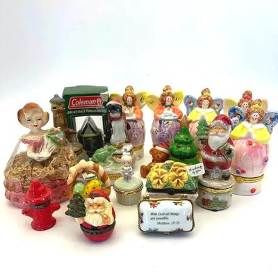 Porcelain Collectible Boxes By Hallmark And One Porcelain Lady Box 