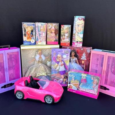 Holiday Barbie Dolls With Barbie Car and Accessories