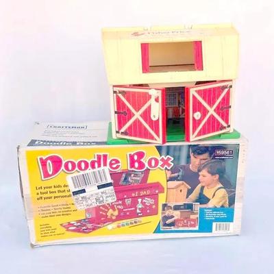 Vintage Fisher Price Barn & NIB Craftsman Doodle Box 