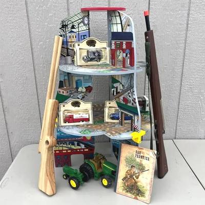 Vintage Car Track Tower, Cars, Tractors, kids toys, Dan Frontier Book