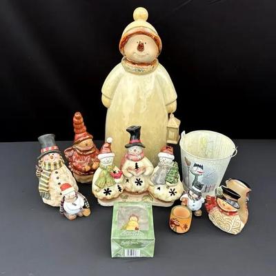 Snowman Figurine Lot SEE ALL PHOTOS
