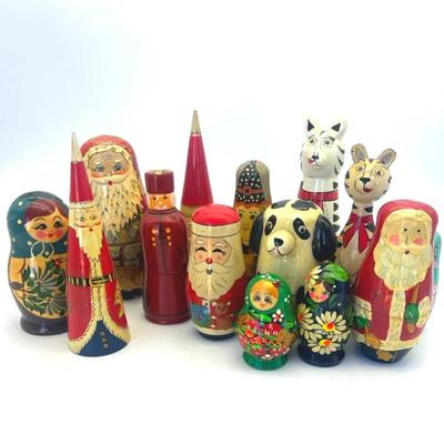 Nesting Dolls, Santas, Cats, Dogs, Russian Nesting Dolls