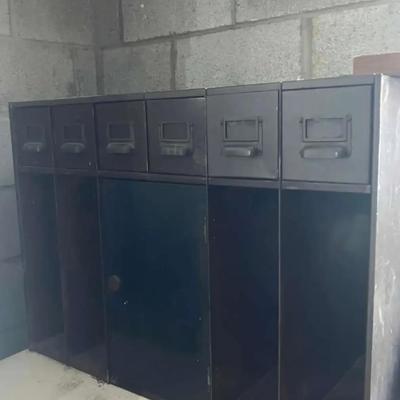 Vintage Multi-Drawer Tool Cabinet with Tools