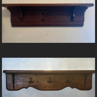 Wall-Mounted Wooden Coat Rack and Wall Shelf 