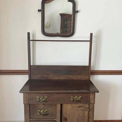 Antique Washstand and Mirror