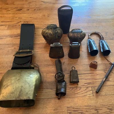 West African Double Bell with Striker and Vintage Cowbells