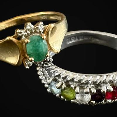 10k Gold Rings w/ Gemstone Accents (5.33g Total)