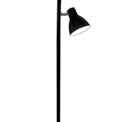 Black Metal 3-Light Floor Lamp With Adjustable Shades 